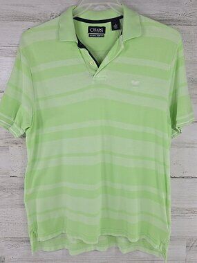 CHAPS POLO SHIRT LIGHT GREEN COLOR MEN'S SIZE MEDIUM NATURAL STRETCH 100% COTTON